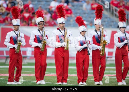 Houston, TX, USA. 16th Sep, 2017. Members of the Spirit of Houston band perform prior to an NCAA football game between the Rice Owls and the University of Houston Cougars at TDECU Stadium in Houston, TX. Houston won the game 38-3.Trask Smith/CSM/Alamy Live News Stock Photo