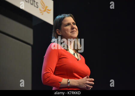 Jo Swinson gives her first speech at the Liberal Democrat Conference in Bournemouth since being re-elected as MP Stock Photo