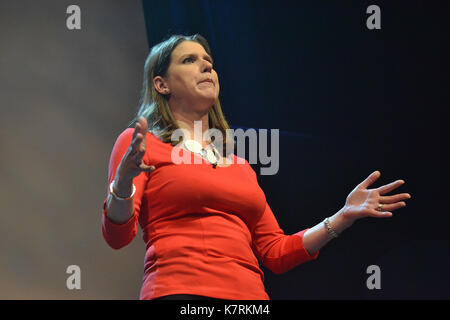 Jo Swinson gives her first speech at the Liberal Democrat Conference in Bournemouth since being re-elected as MP Stock Photo