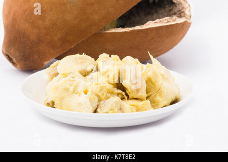 Cupuaçu fruit pulp on white background Stock Photo