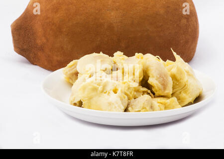 Cupuaçu fruit pulp on white background Stock Photo