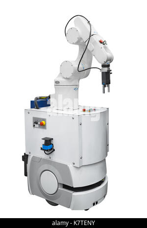Mobile robotic industry isolated on white background with clipping path Stock Photo