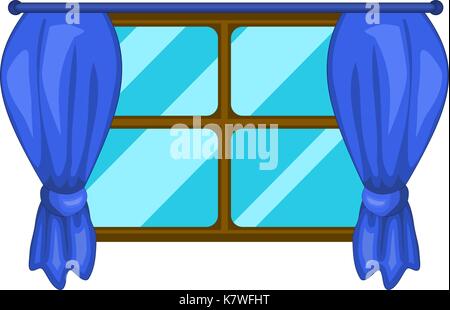 cartoon window with curtains vector symbol icon design Stock Photo ...