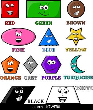 cartoon colors name and shape vector symbol icon design. Stock Vector