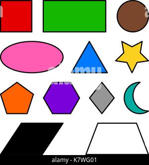 geometric shapes square, circle, oval, triangle, hexagon, rectangle ...