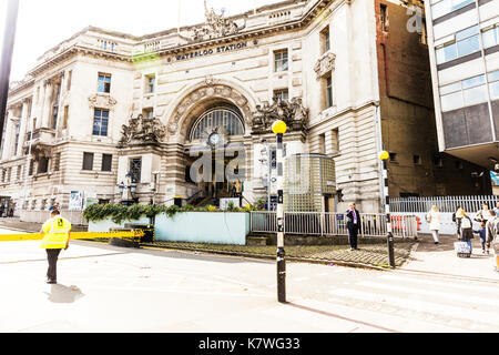 Waterloo Station London UK, Waterloo station, Waterloo Station exterior, outside Waterloo Station Waterloo train Station, Waterloo underground Station Stock Photo