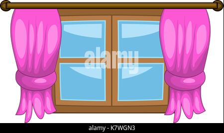 cartoon window with curtains vector symbol icon design. Beautiful ...