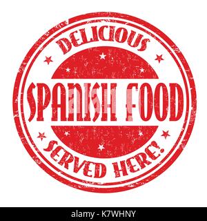 Spanish food grunge rubber stamp on white background, vector illustration Stock Vector