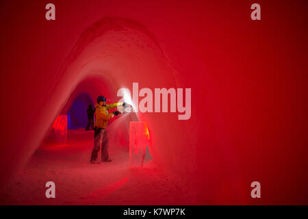 Ice carving at the Snow Village, Lapland, Finland Stock Photo