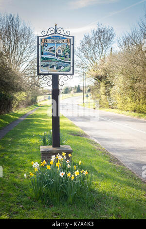 Pulborough Ornamental Village Sign, West Sussex, England Stock Photo