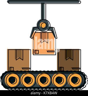 cardboard boxes industry icon image Stock Vector