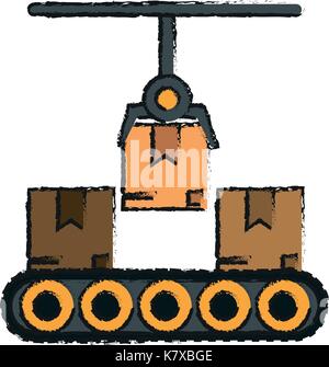 cardboard boxes industry icon image Stock Vector