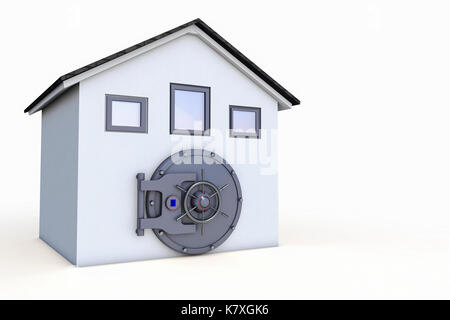 a house with a safe door Stock Photo