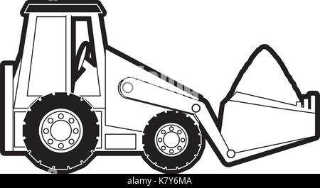 skid steer loader vector illustration Stock Vector