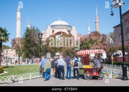 Istanbul Turkey street scene next to Aghia Sophia in Sultanahmet district Stock Photo