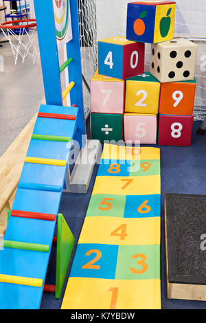 Playground for little children with colorful cubes Stock Photo