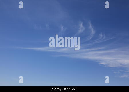 Cirrus Clouds Against a Blue Sky.  Photo by Willy Matheisl Stock Photo