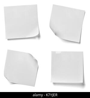 collection of  various note papers on white background. each one is shot separately Stock Photo