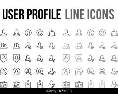 User profile vector line icon for app and mobile website responsive Stock Vector