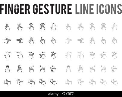Finger gesture vector line icon for app and mobile website responsive Stock Vector