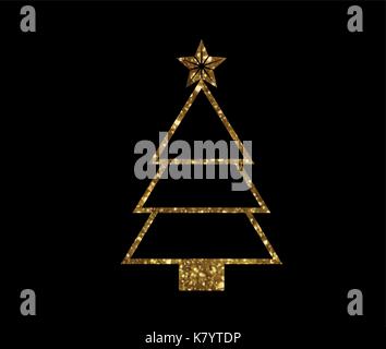 Isolated vector golden glitter Christmas candy stick line icon Stock ...