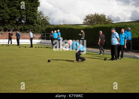 Crown Green Bowling championship in Huddersfield, West Yorkshire U.K. Stock Photo