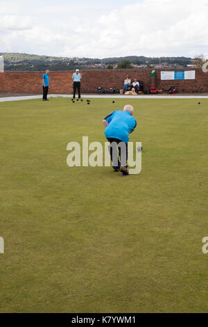 Crown Green Bowling championship in Huddersfield, West Yorkshire U.K. Stock Photo