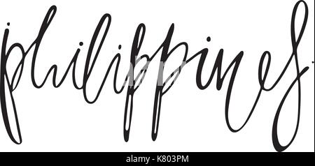 Philippines Lettering Style A vector illustration of the black text