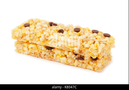 Healthy munchies bars isolated on white background Stock Photo