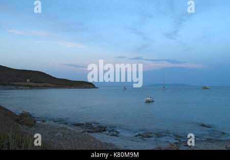 Tamarone Bay And Beach Cap Corse Corsica France Stock