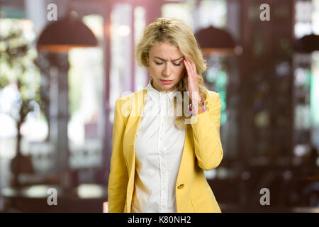 Beautiful woman having migraine. Stock Photo