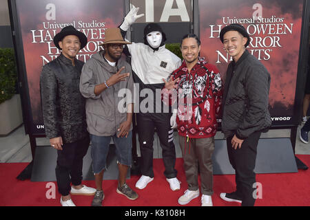 Joe Larot, Kevin Brewer, Phil Tayag und Rynan Paguio at the opening of the 'Halloween Horror Nights' in in the Universal Studios. Universal City, 15.09.2017 | usage worldwide Stock Photo