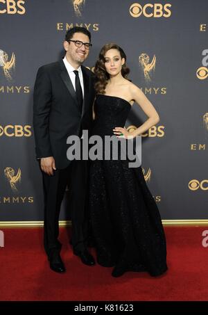 Los Angeles, California, USA. 17th Sep, 2017. Emmy Rossum, Sam Esmail at arrivals for The 69th Annual Primetime Emmy Awards 2017 - Arrivals 3, Microsoft Theater L.A. Live, Los Angeles, CA September 17, 2017. Credit: Dee Cercone/Everett Collection/Alamy Live News Stock Photo