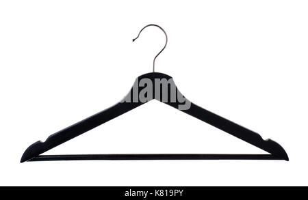 Black coat hanger isolated on a white background Stock Photo