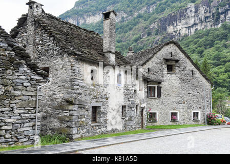 The village of Bignasco on Magga valley, Switzerland Stock Photo