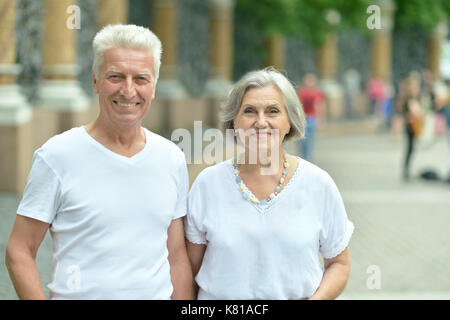 couple on city street Stock Photo