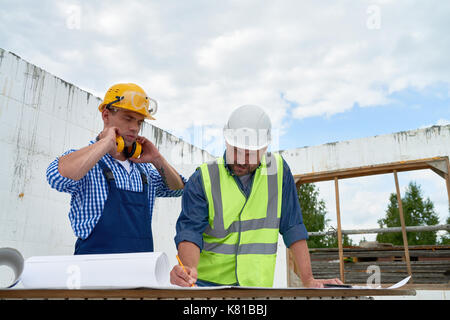 Making Correction in Blueprint Stock Photo