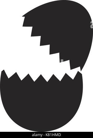 broken egg silhouette vector symbol icon design. Beautiful illustration isolated on white background Stock Vector