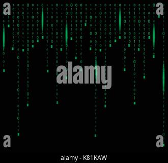 binary code zero one matrix green background beautiful banner wallpaper Stock Vector