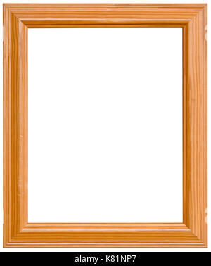 Simple Pine Wooden Picture Frame Cutout Stock Photo