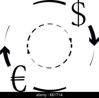 Currency Conversion Euro Dollar. Vector finance money business exchange, illustration of financial change Stock Vector