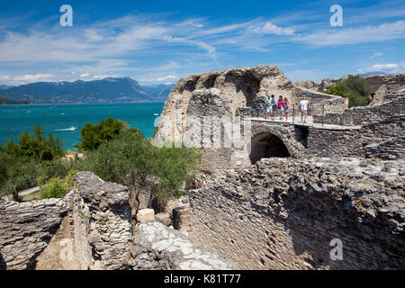 Grotte di Catullo Roman villa archeological site on Sirmione, Lake Garda, Italy Stock Photo