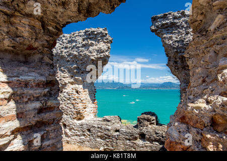 Grotte di Catullo Roman villa archeological site on Sirmione, Lake Garda, Italy Stock Photo