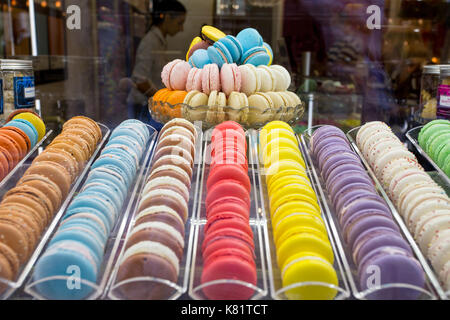 Macarons in shop window, Verona, Italy Stock Photo