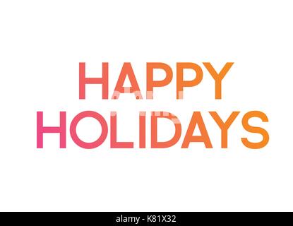 The Gradient pink to orange isolated standard font word HAPPY HOLIDAYS Stock Vector