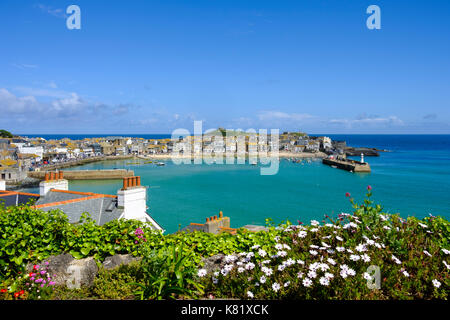 View over the harbour, St Ives, Cornwall, England, Great Britain Stock Photo