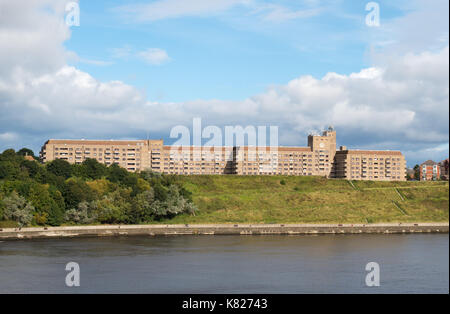 The Sir James Knott Memorial Flats, seen from the river Tyne, North Shields, north east England, UK Stock Photo