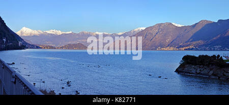 tranquility and peace on the shore of Lake Como, Italy Stock Photo