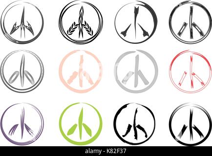 peace signs collection Stock Vector