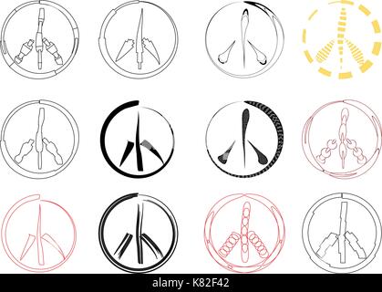 peace signs collection Stock Vector